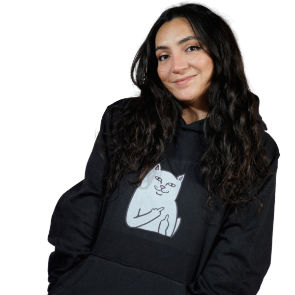 Polerones CatPeople S Fondo (15) Poleron Black Cat Smile