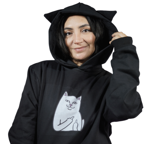 Poleron Black Cat Smile