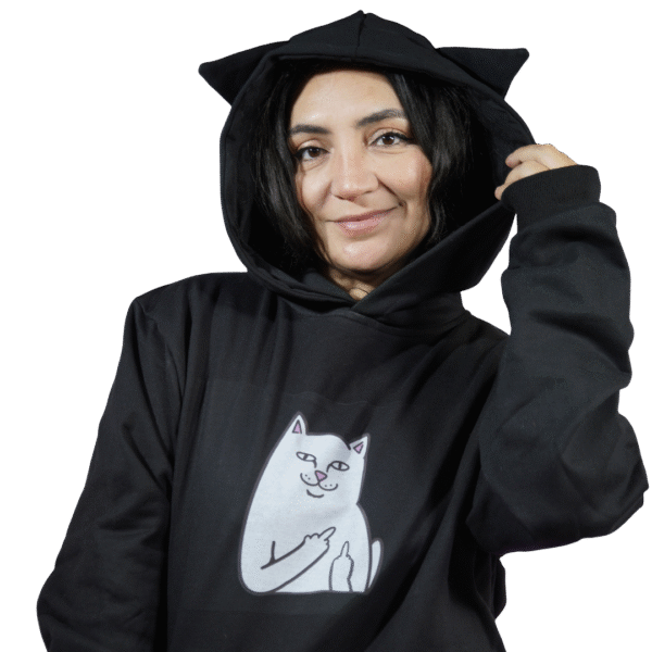 Polerones CatPeople S Fondo (17) Poleron Black Cat Smile