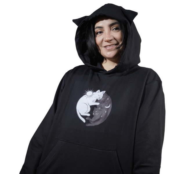 Polerones CatPeople S Fondo (4) Poleron Black Cat Moon